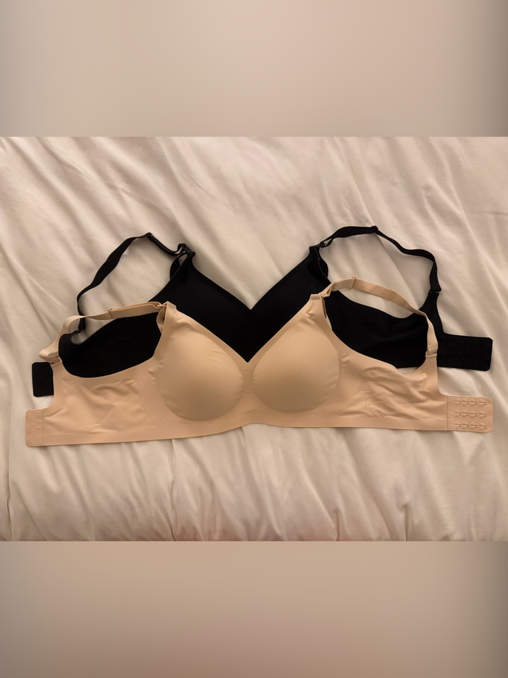 Two Pack Seamless Nude & Black Nursing Bra - Wireless Comfort